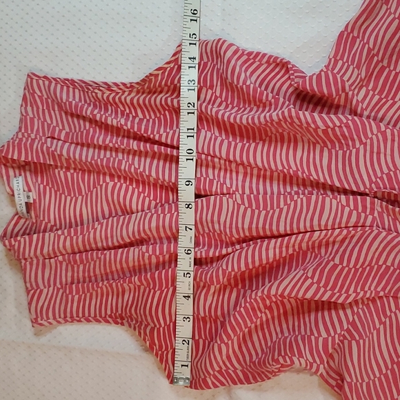 AMANDA UPRICHARD Junior Red/White Wavy Stripe Front Tie Silk Dress-EUC-Sz SP - Picture 9 of 12